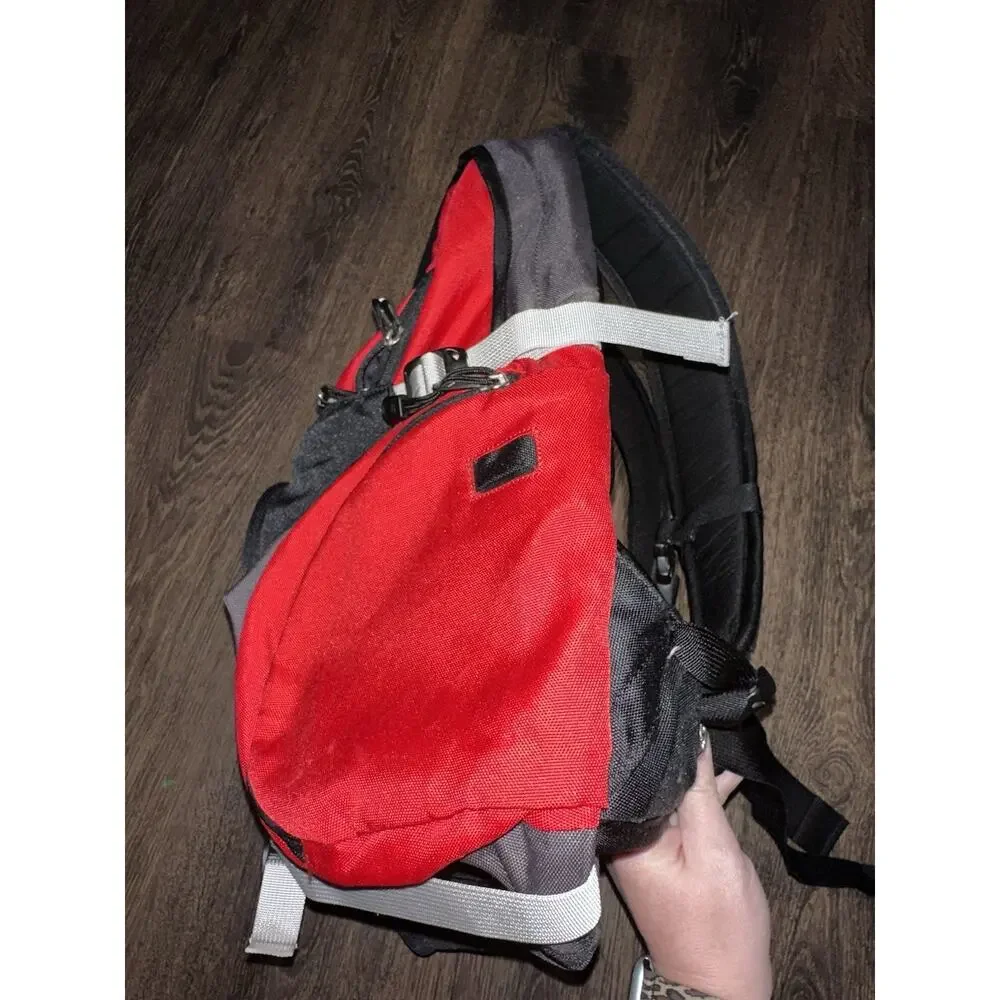 Vintage The North Face Torrent Backpack Red Black Grey Multiple Compartments